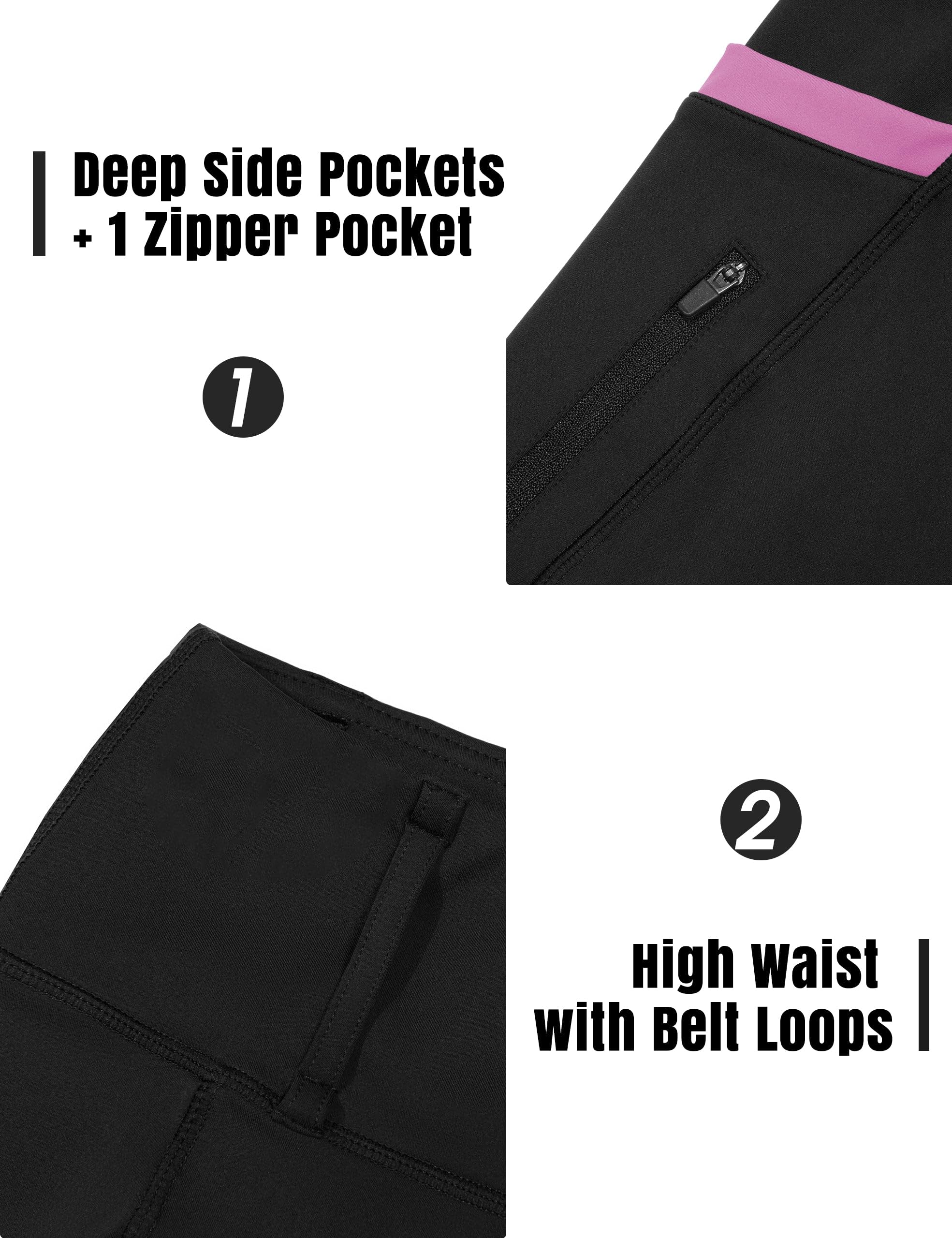 FitsT4 Sports Girls Full Seat Riding Tights High Waist Kids Equestrian Breeches Horse Schooling Pants Zipper Pockets — view 4
