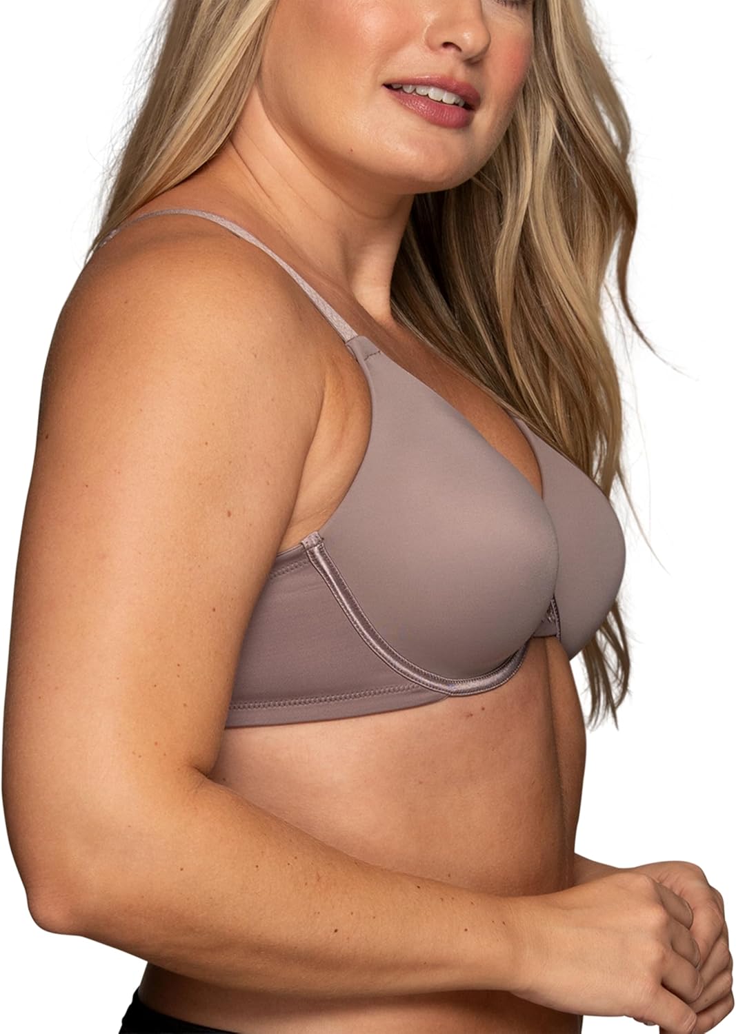 Vanity Fair Women's Beauty Back Smoothing Minimizer Bra, Minimizes Bust Line up to 1.5", Non Padded Cups up to H, Smoked Oyster, 42D - Image 2