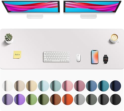 Miniatura 104 de Aothia - Protector de escritorio de cuero sintético, base para mouse, superficie antideslizante e impermeable para escribir y para laptop, para