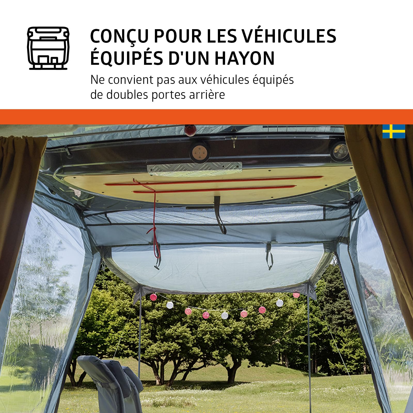 Campout Tente Hayon Voiture – Tente Coffre Camping – 3000 mm Étanche – Espace Abrité Supplémentaire – INCL. Poteaux d’Auvent – Hauteur 175–190 cm