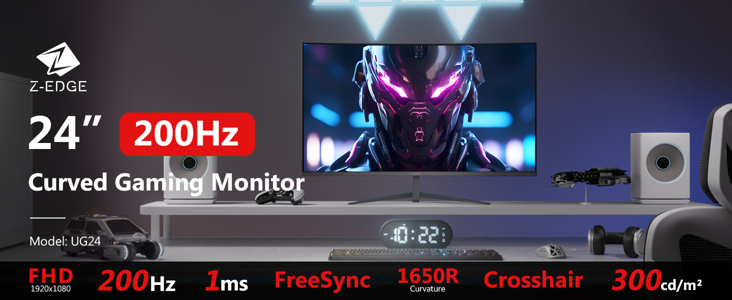 Amazon.com: Z-Edge 24 inch Gaming Monitor, 200Hz 165Hz Curved