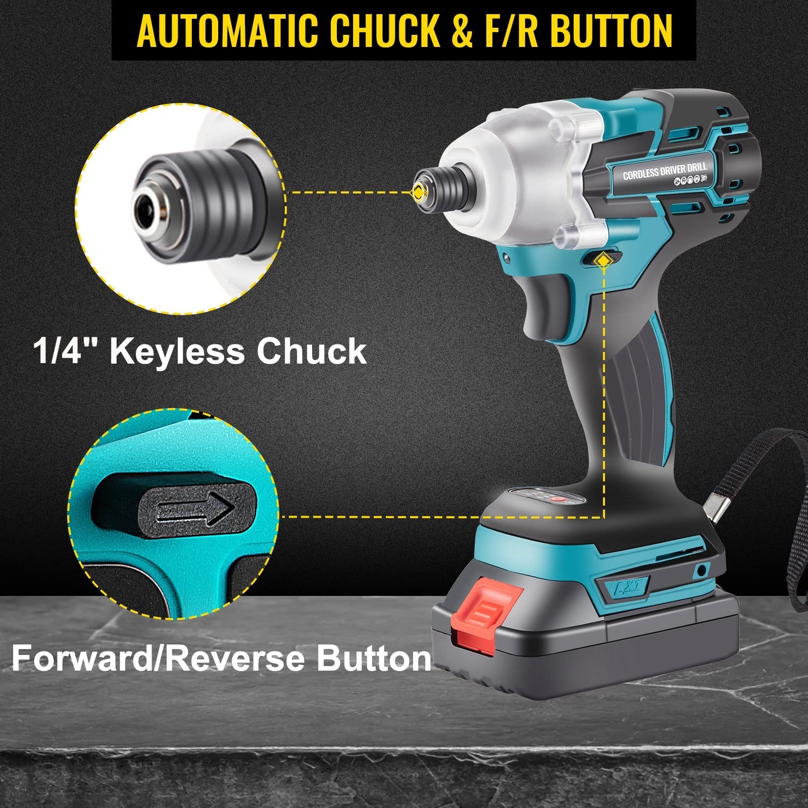 20V bezszczotkowy wkrętak elektryczny 1300in-lbs akumulator litowo-jonowy akumulator akumulatorowa wiertarko-wkrętarka DIY Impact Power Tool Materiały budowlane