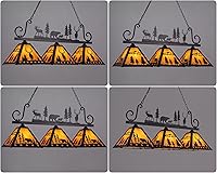 Vista 6 de TOCHIC Tiffany Pool Table Light, 3 Lights Vintage Dining Room Chandelier Kitchen Island Light Fixture, Rustic Farmhouse Billiards Table Lamp for