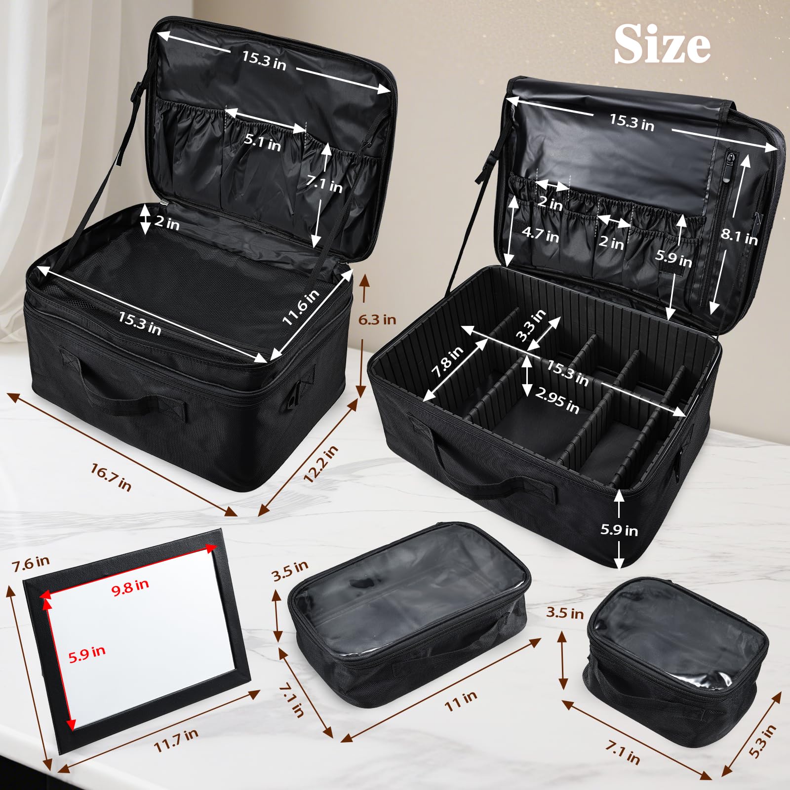 Extra Large Professional Makeup Case and Cosmetic Organizer