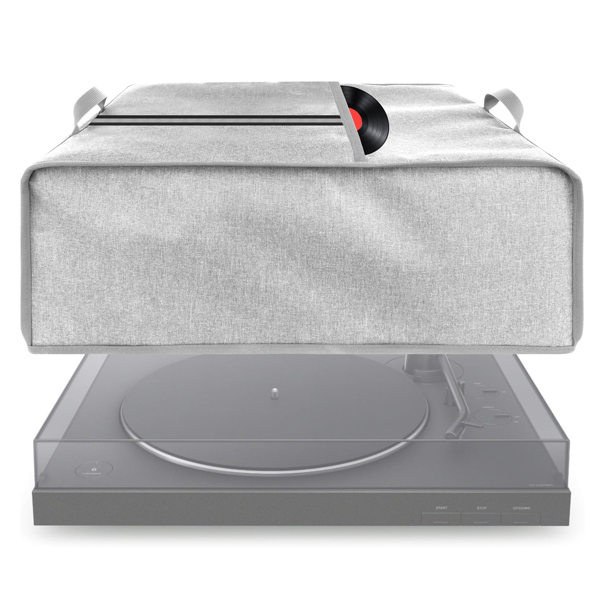 Kingshion Turntable Dust Cover, Record Player Protective Case Compatible with SL-Q300/SL-B250 /SL-B260/SL-BD20/SL-BD27/SL-BD35/SLD-20/SL-PC11/SL1200/SL1210 Pioneer PLX 1000-Light Grey