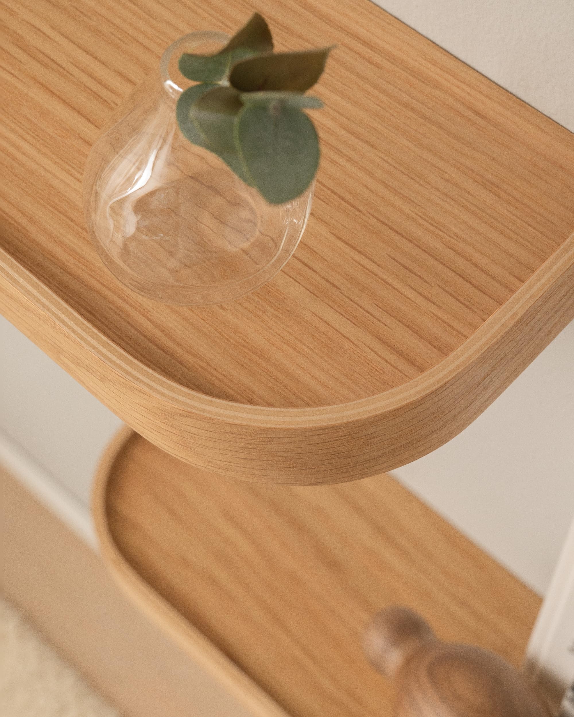 Kazai.® Mensole da Muro Set 'Toke' | 3 Mensola da Parete in Impiallacciato di Legno Vero | Scaffale in Legno Design per Decorazione e Organizzazione Bagno, Soggiorno, Cucina, Camera | Quercia