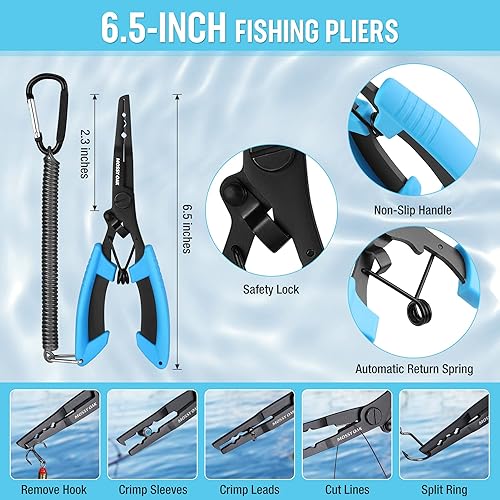 Miniatura 4 de Mossy Oak Kit de Herramientas de Pesca - Alicates de Pesca, Sujetador de Labios de Pescado, Removedor de Anzuelos de Pesca Multifuncional con Funda