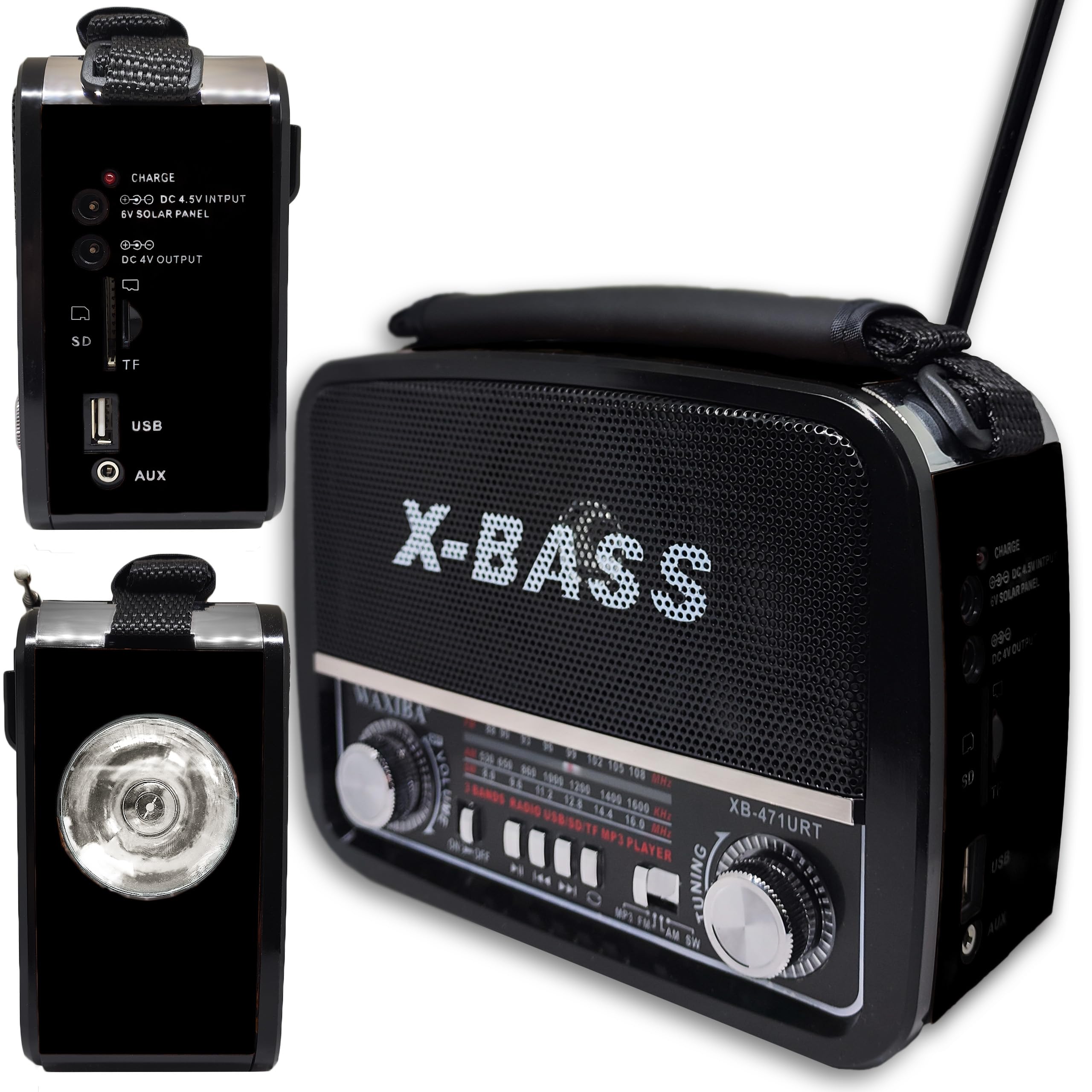 Retoo Radio retro Bluetooth FM, nostálgica, carcasa en imitación de madera, vintage, sistema compacto, compatible con USB, ranura para tarjetas SD, radio de cocina sencilla