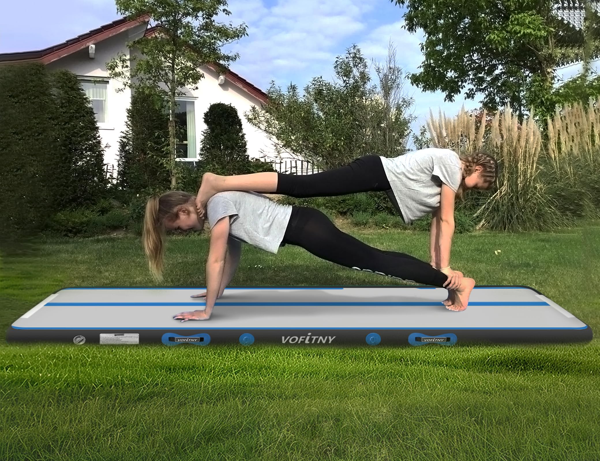 VOFiTNY Tappetino Ginnastica Artistica Di altezza Tappetino da Ginnastica Gonfiabile multiuso robusto, per casa/palestra Air Tumbling Track