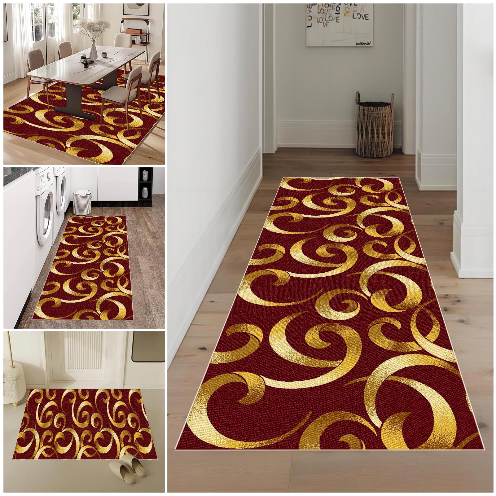 Tapis de Cuisine Anti-Fatigue Tapis de Cuisine Non Coussiné Tapis de Sol et Tapis de Couloir Gris