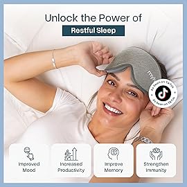 MyHalos Cotton Sleep Mask - Eye Masks for Sleep - 100% Blackout Sleeping Mask for Women, Men & Side Sleepers - 3D Sleeping Eye Mask for Zero Pressure - Award Winning Design and Eyelash Friendly
