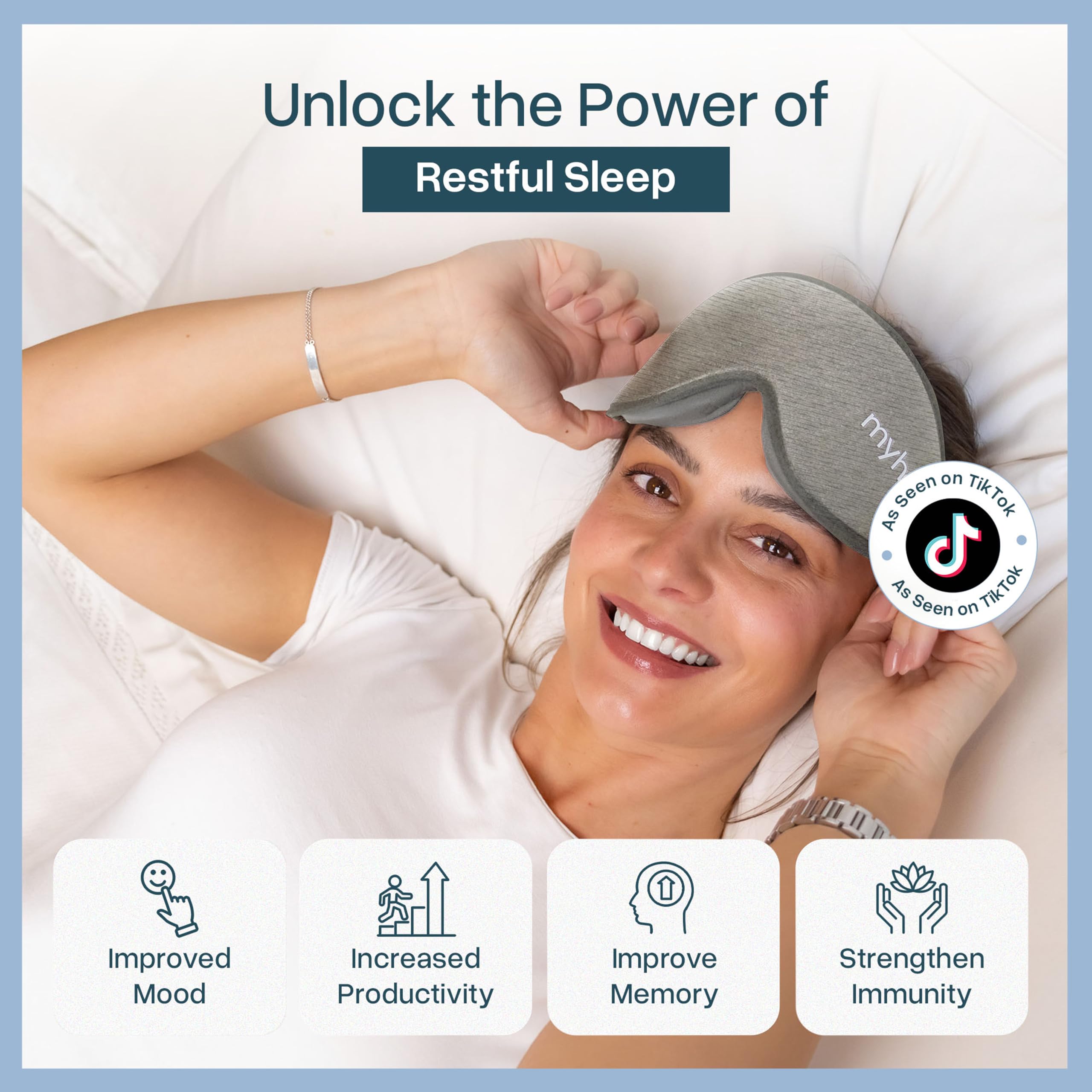 MyHalos® Sleep Mask – 3D Blackout Eye Mask for Women & Men, Side Sleepers, Zero Pressure Memory Foam Eyelash Friendly, Breathable,Award-Winning Sleep Aid for Travel (Black, 1 Count (Pack of 1)): 1 Count (Pack of 1) Grey