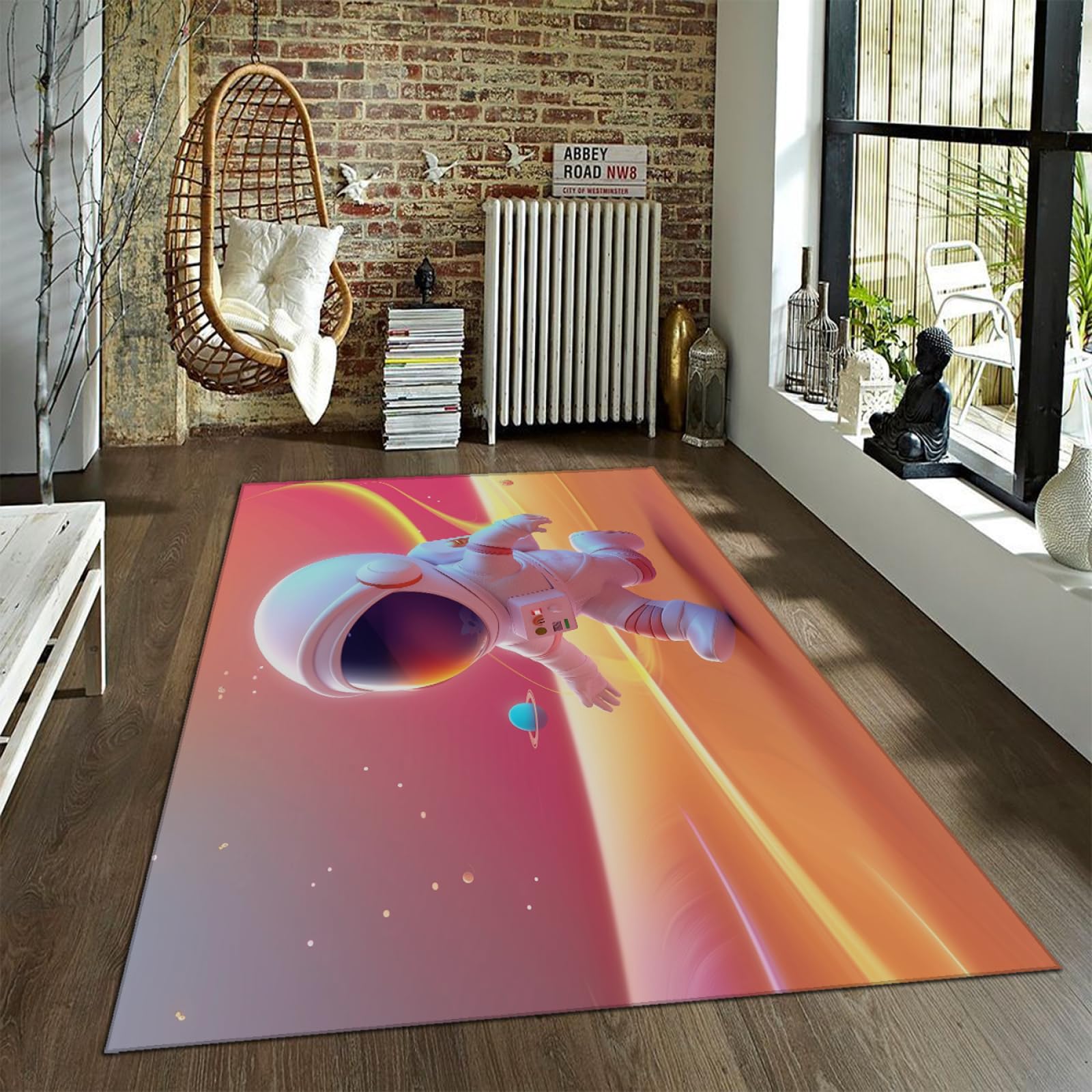 Tapis rose espace pour enfant 180x270cm lavable grand format