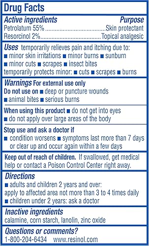 Miniatura 3 de Resinol Ungüento medicado para aliviar la picazón y proteger erupciones e irritaciones de la piel, tubo de 1.75 onzas