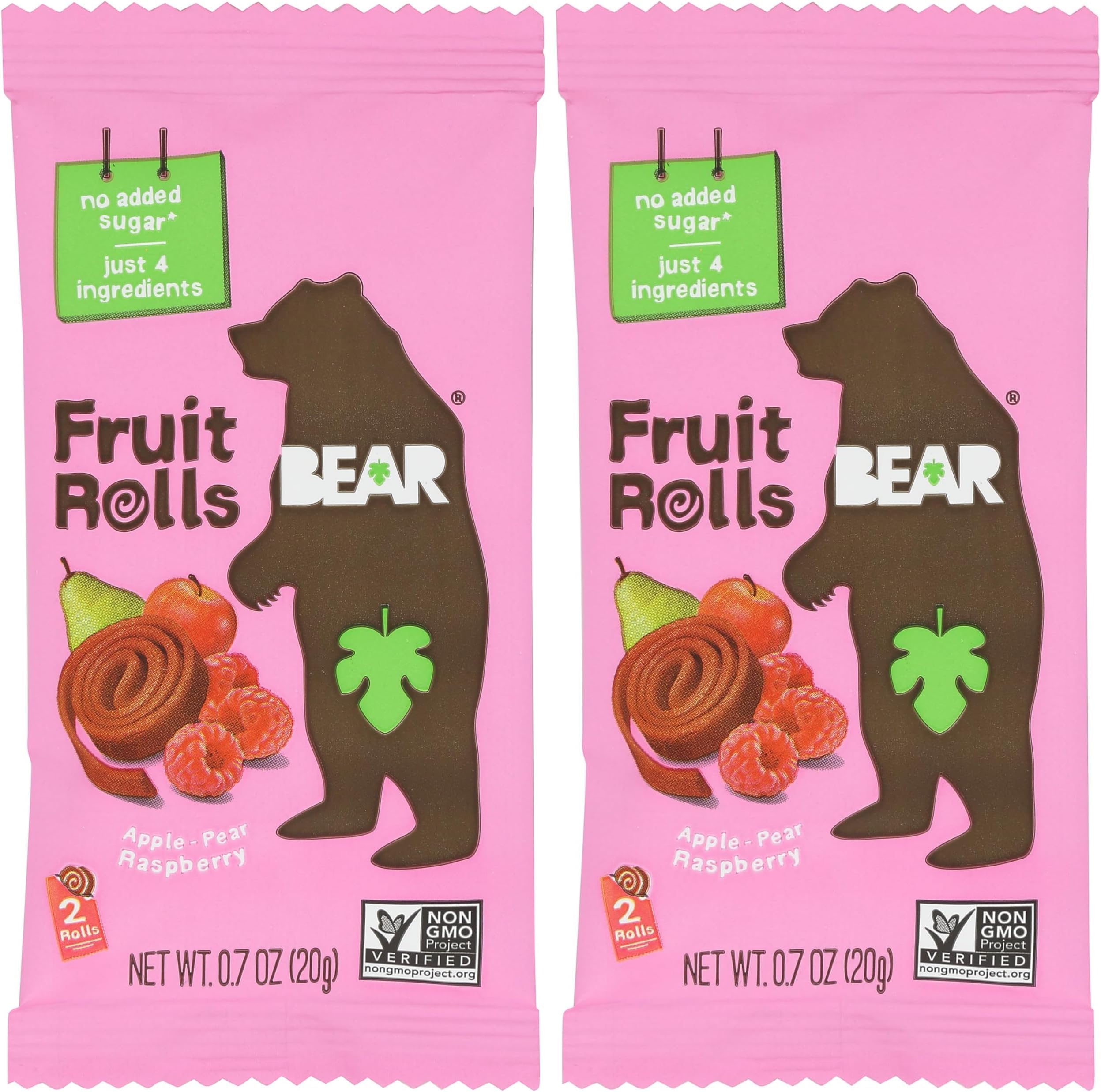 Fruit Roll Raspberry Single, 0.7 oz (Pack of 2)