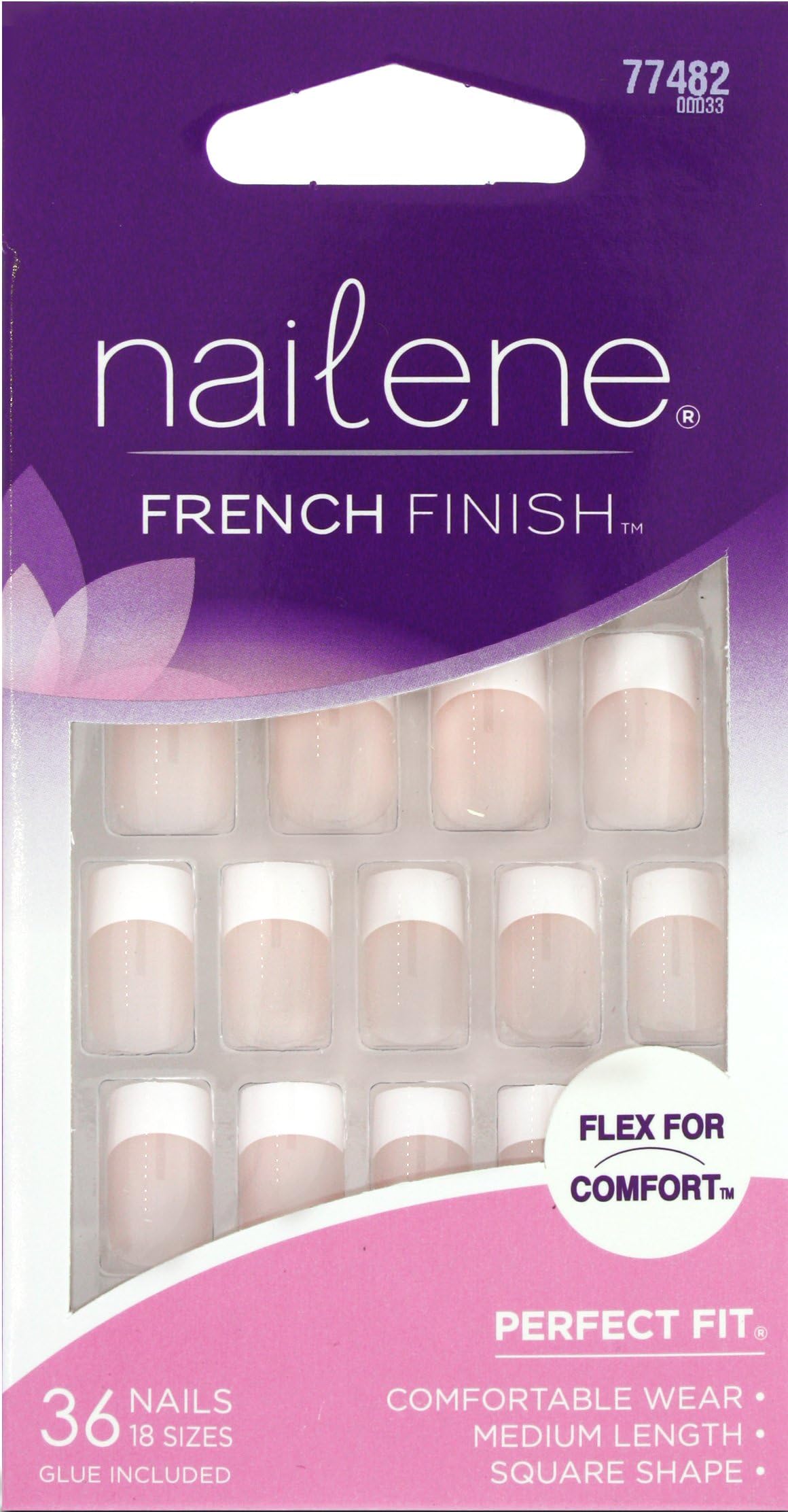 NAILENE FRENCH FINISH FLEX FOR COMFORT #77482 MEDIUM LENGTH