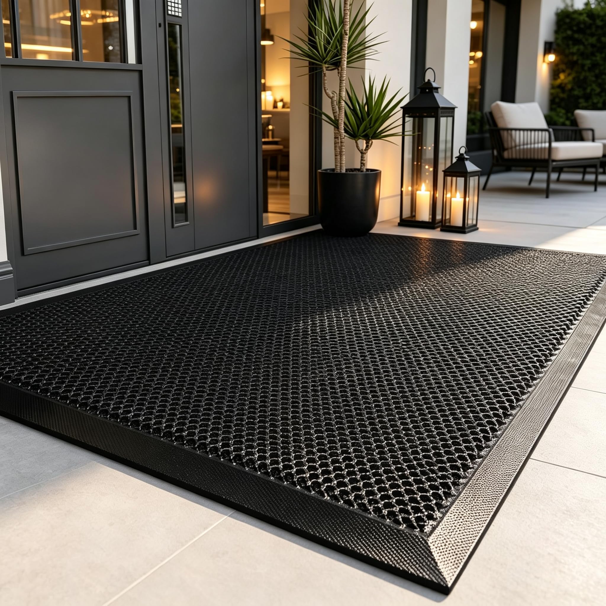 4x6 FT Elastic Dirt Trapper Mat with Rubber Backing for entryway(Jet Black) — Amazon image 7