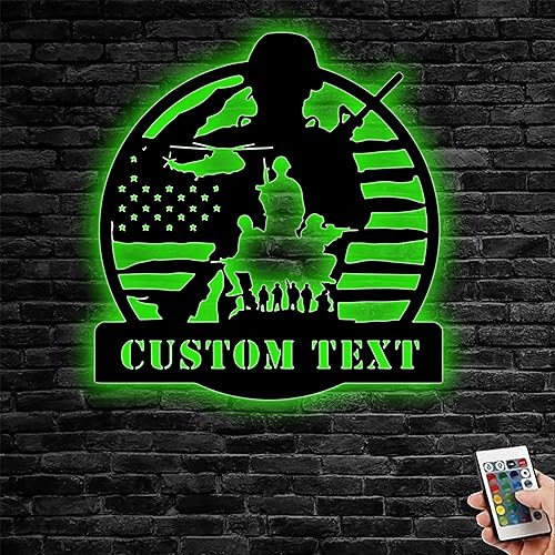 Miniatura 1 de Army Neon Sign Wall, Military Wall Decor, Vietnam Veteran Metal Sign Personalized, Custom US Army Military Metal Wall Art Decor, Veterans Day Gift