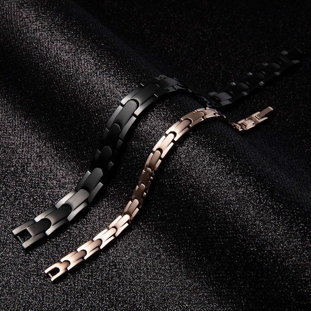 Wolentty His and Hers Couples Bracelets Stainless Steel Distance Bracelets Gift for Valentines Day