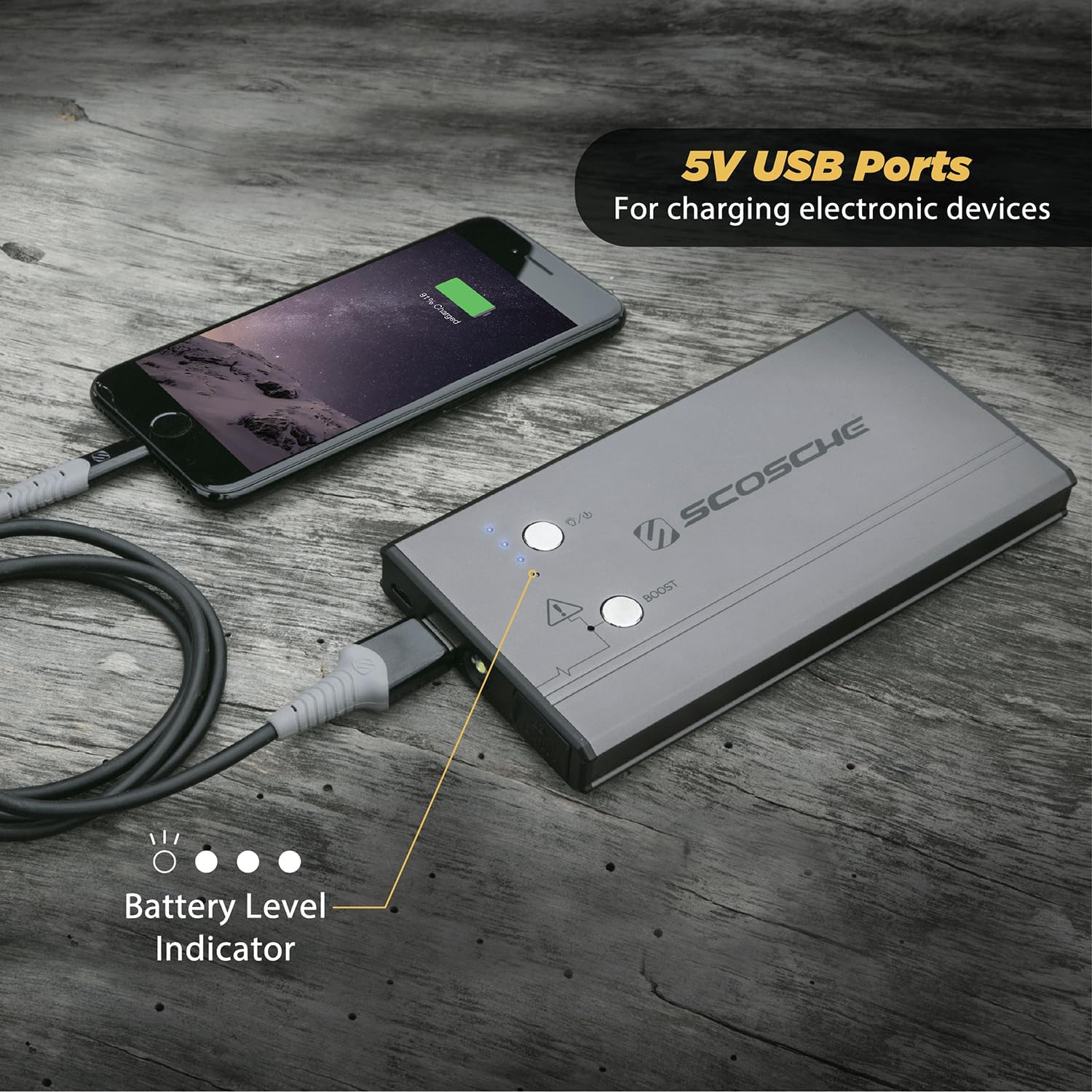 Scosche PowerUp 300 Jump Starter смартфонду кубаттоодо