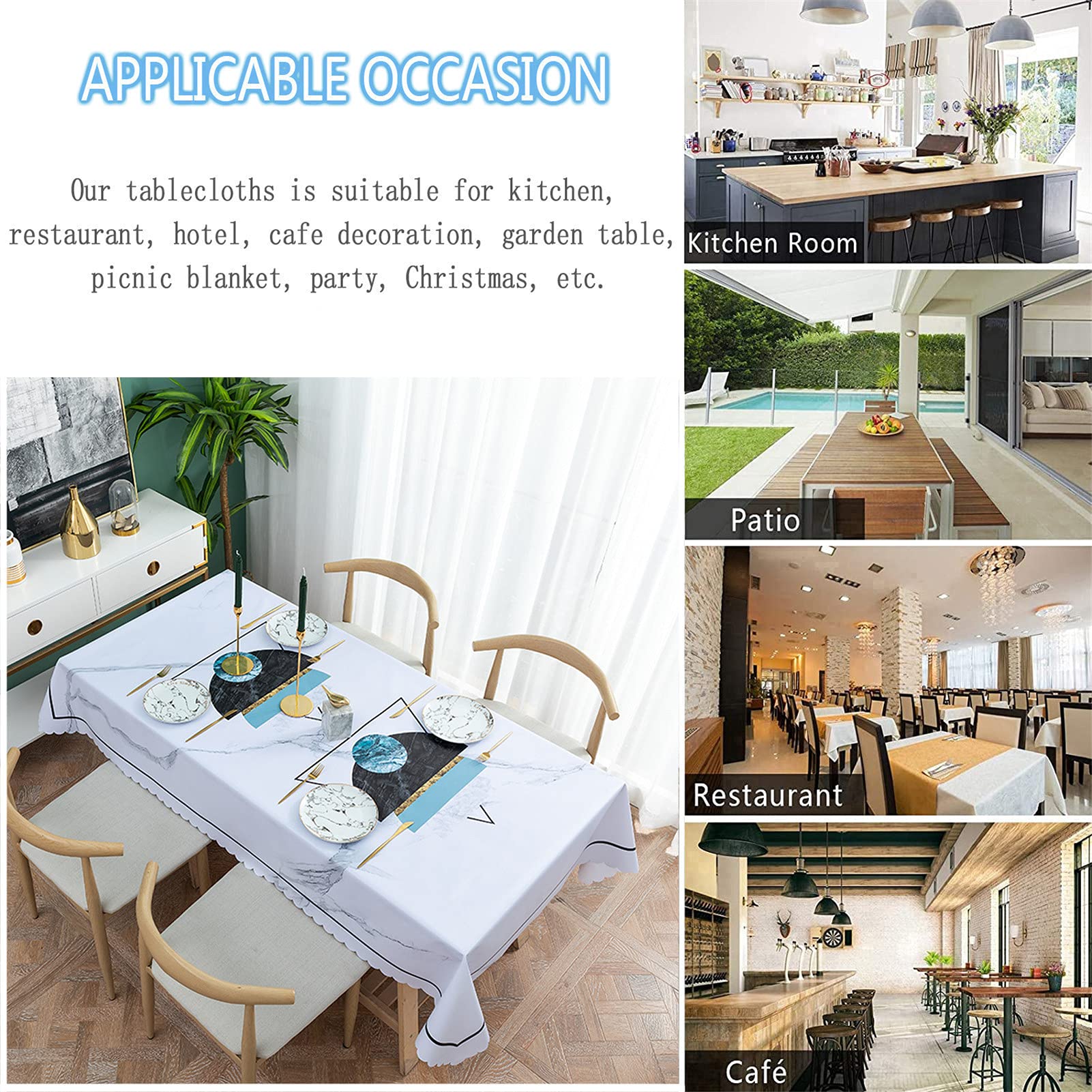 Lot De 4 Grandes Nappes Rectangulaires En Plastique Anti Déversement Nettoyer