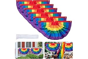 EBaokuup 6PCS Gay Pride Bunting Flag: Radiant Symbol of LGBTQ Visibility