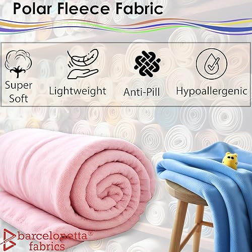 Miniatura 2 de Barcelonetta  Tela polar  2 yardas  72 x 60 pulgadas  Forro polar  Suave, antibolitas  Manta para manta, poncho, funda de almohada, pantalones de