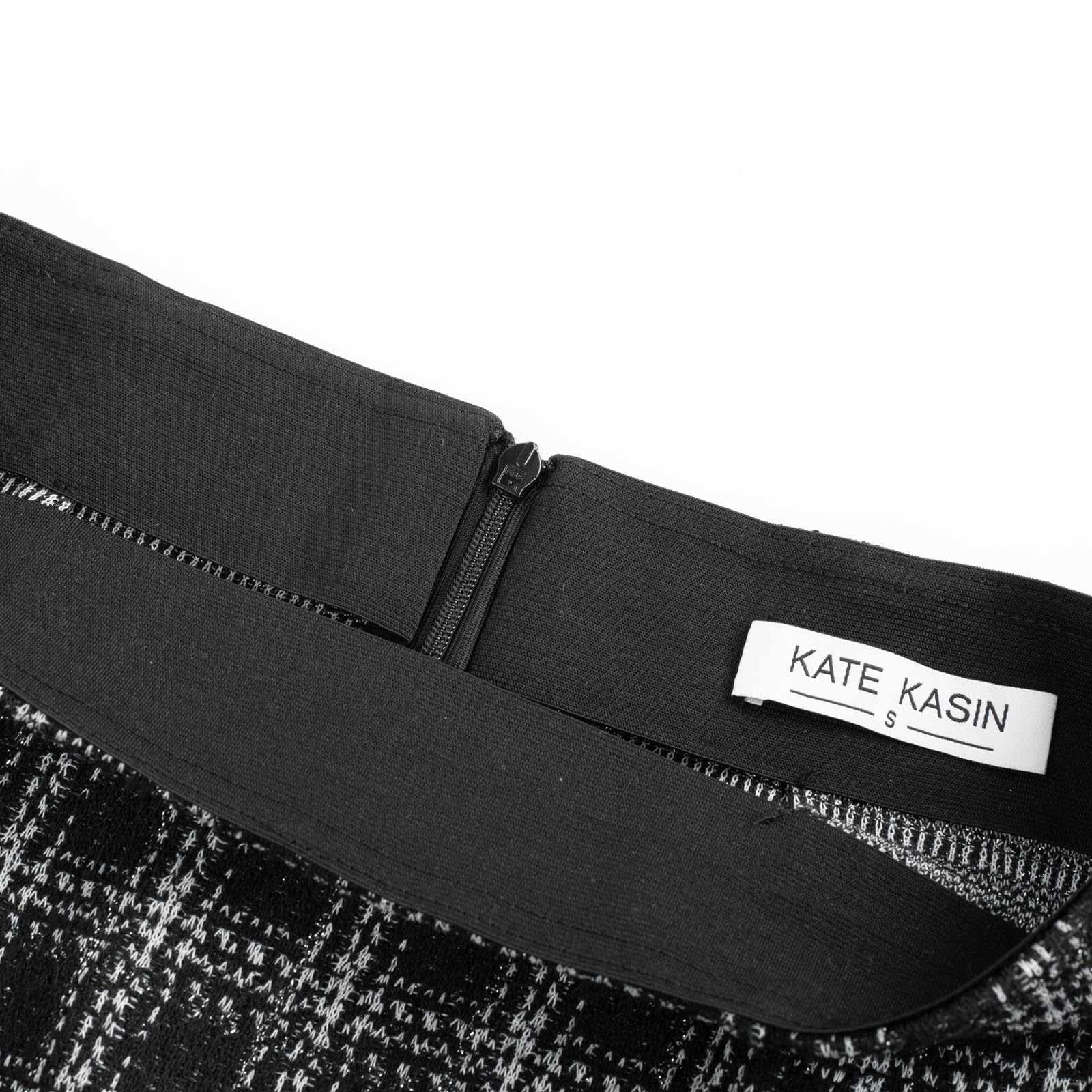 Kate Kasin Jupe moulante à carreaux taille haute longueur genou pour femme | Vêtements de mode d'automne 2026, tenues décontractées d'affaires