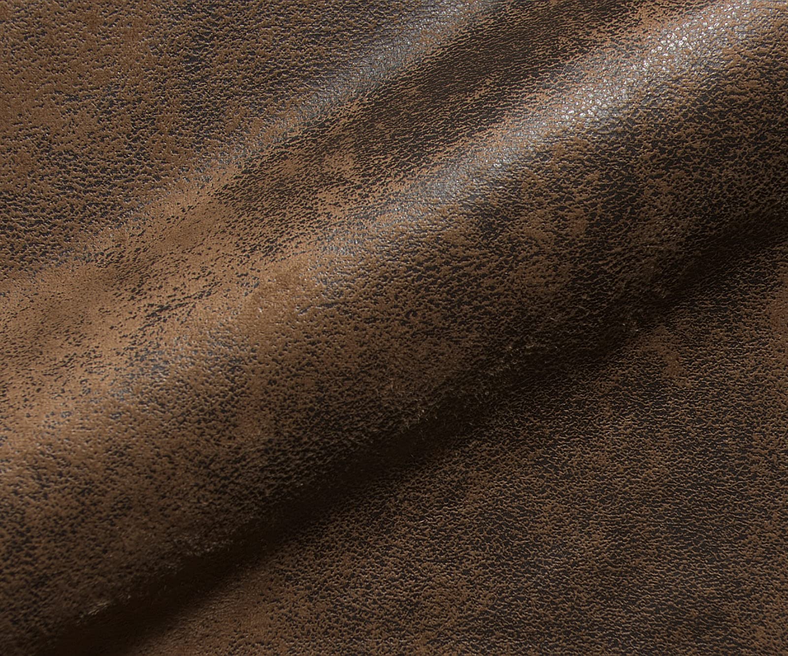 DeLife Canapé Clovis Marron Look Vintage avec Tabouret Canapé panoramique modulable