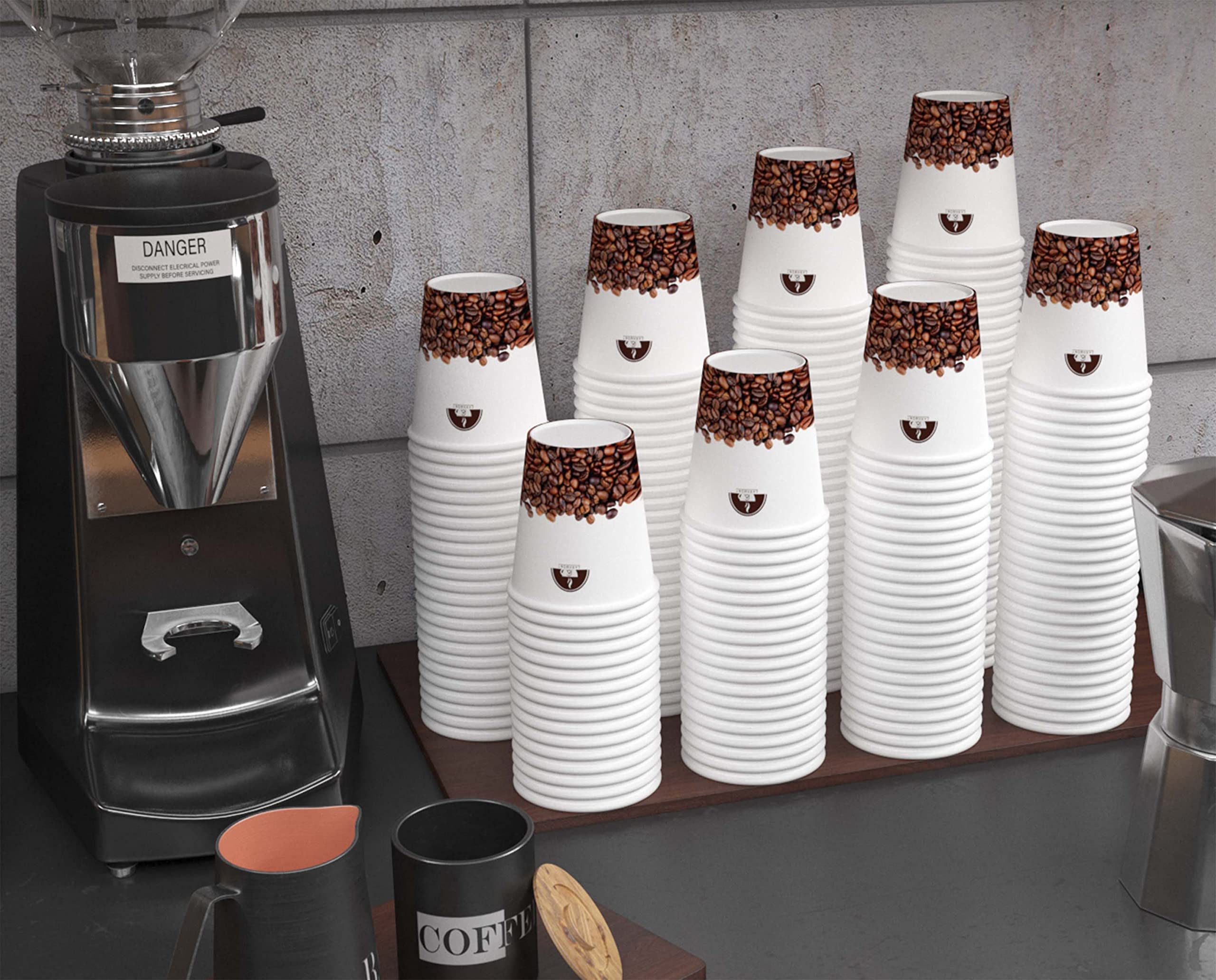 400 Gobelets En Carton 7 Oz + Agitateurs Bois - Écologiques, Jetables - Résistants Chaud/froid - Pour Café, Thé, Fêtes