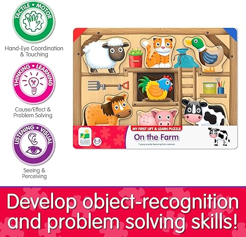 Miniatura 8 de The Learning Journey: My First Lift & Learn - On The Farm - Desarrollo intelectual de rompecabezas activo temprano - Juego de rompecabezas para