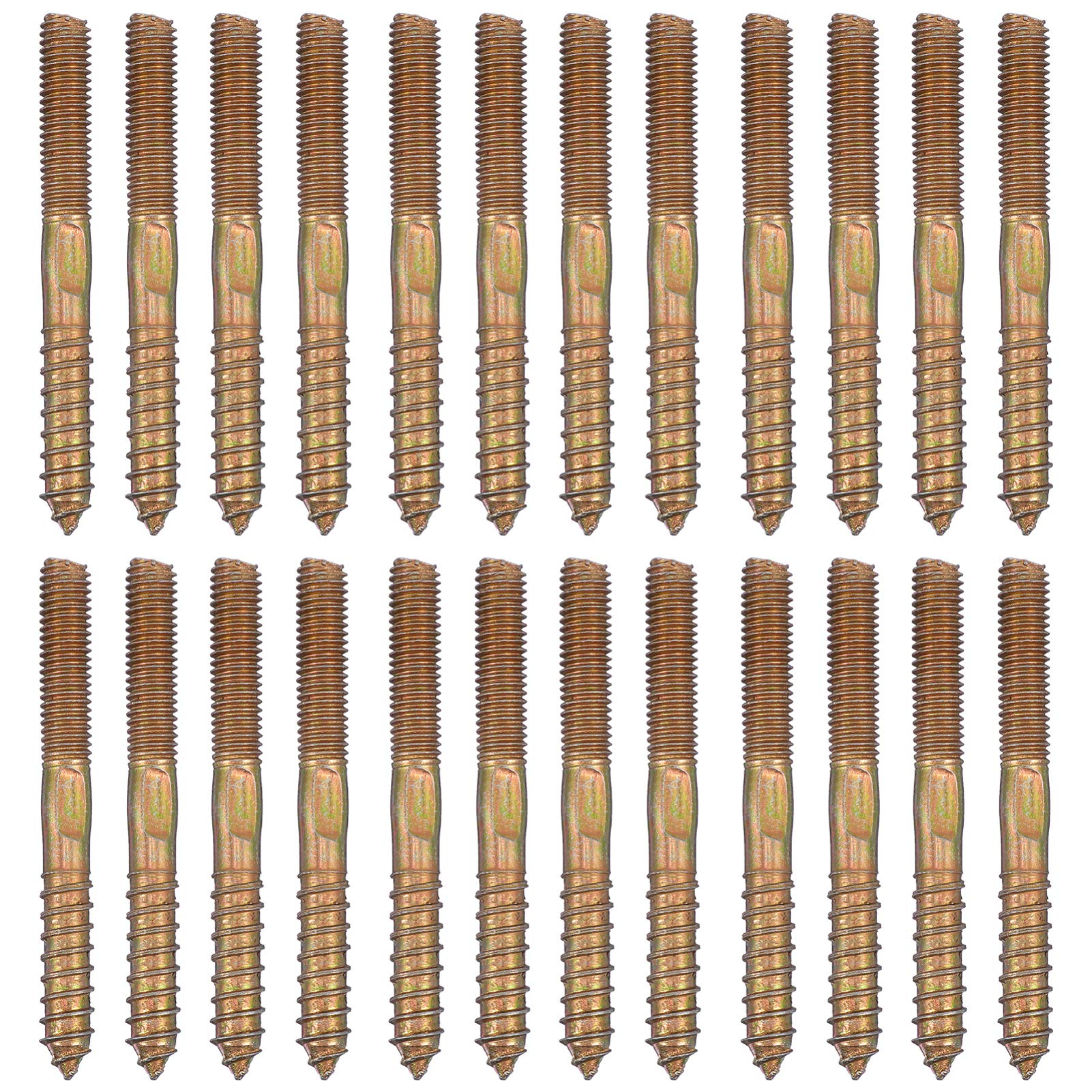 TEHAUX Double-Head Threaded Screws Self-Attack Bolts 50 Pcs Zinc-Plated Carbon Steel for DIY