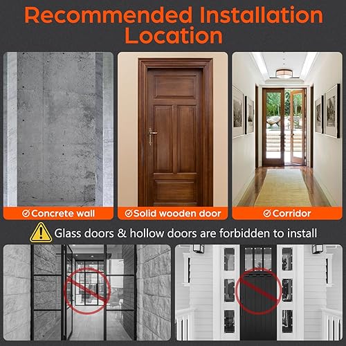 Miniatura 7 de Operitacx Barra de dominadas para puerta, barra de barbilla con mecanismo de bloqueo ajustable de 25.5 a 39.4 pulgadas de ancho, sin tornillos,