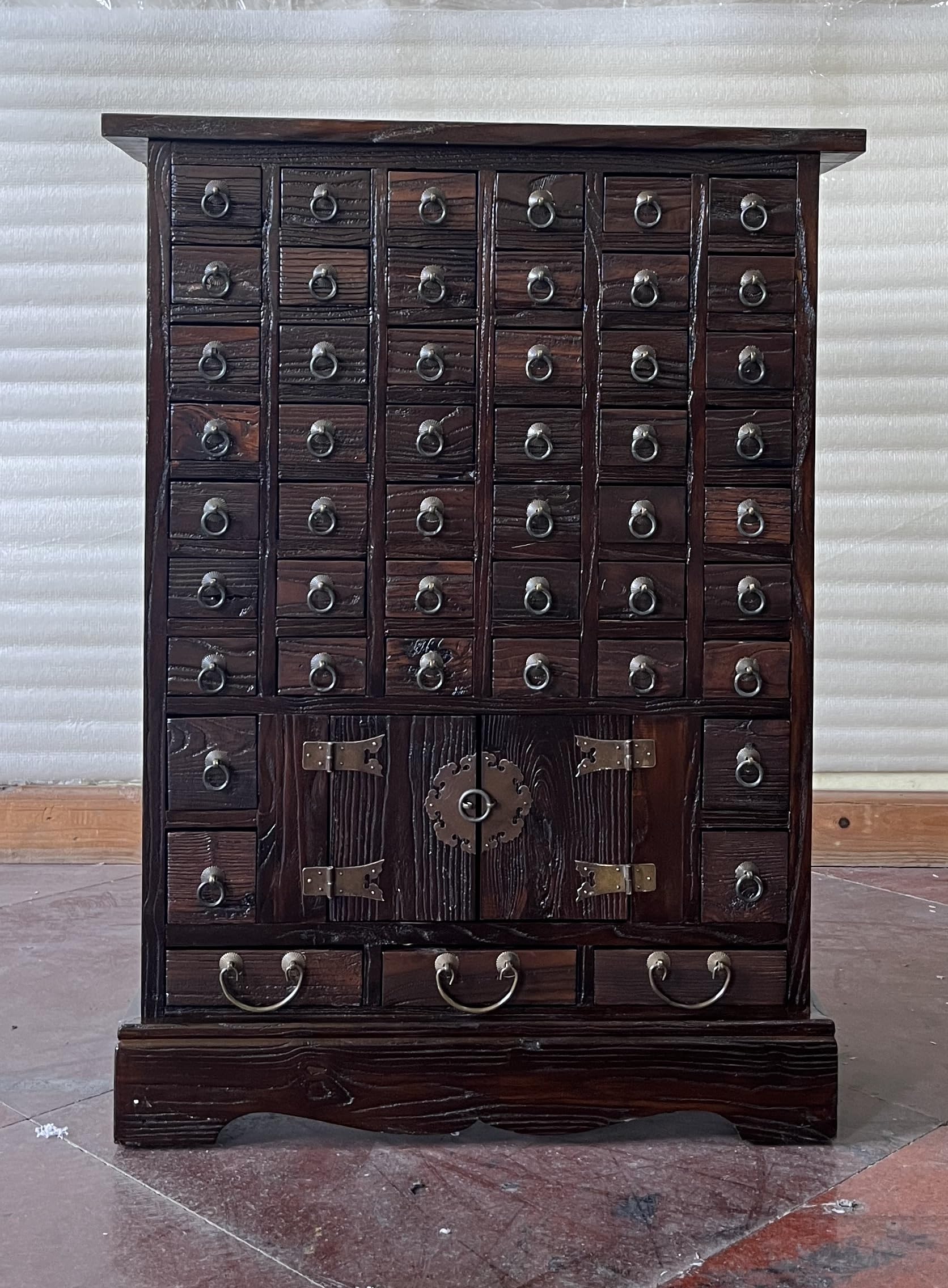 Kunibert Armoire à pharmacie antique - En bois massif - Largeur : 68 x hauteur : 91 cm