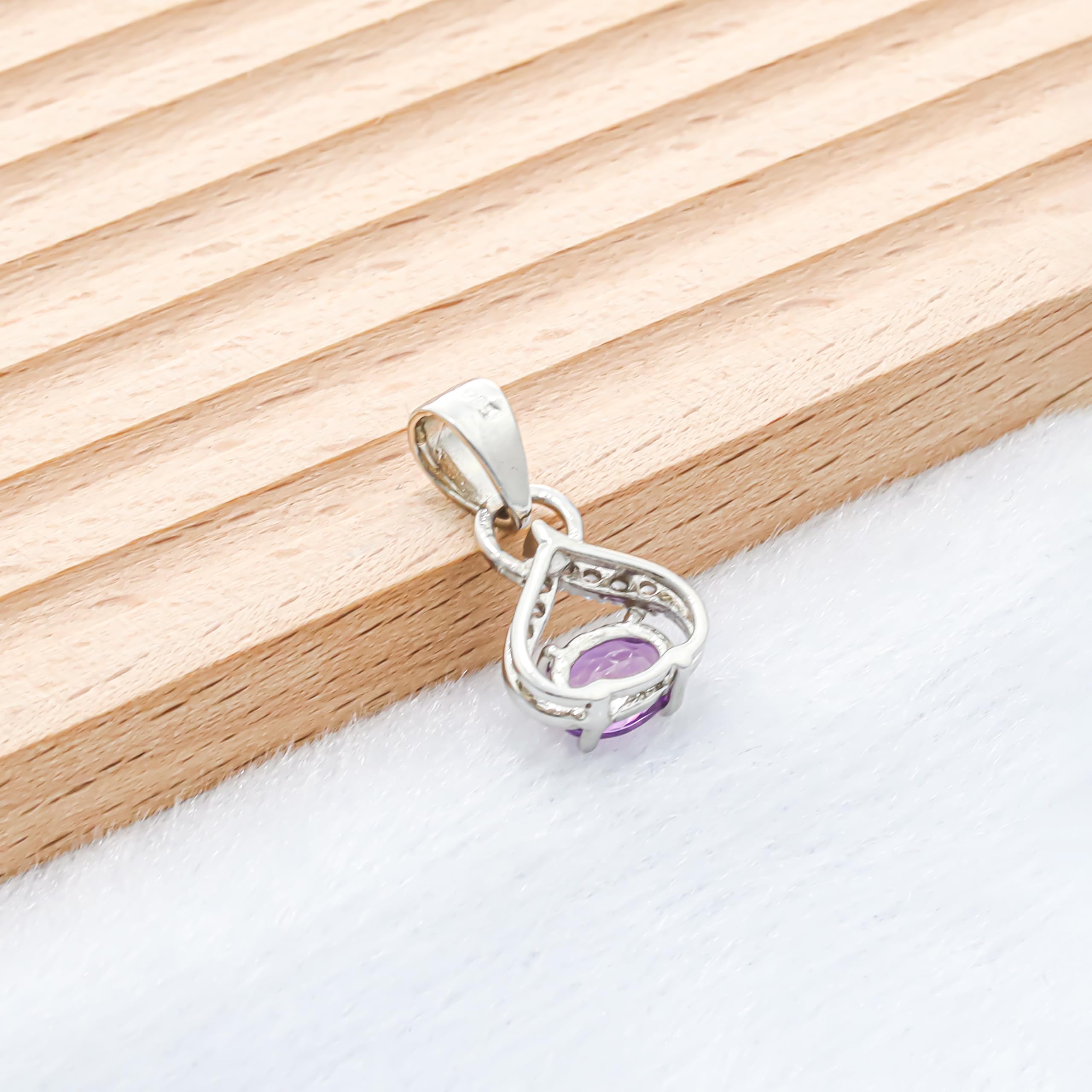 Pendentif bohème en argent sterling 925 avec améthyste ovale, taille 5 x 7 mm, pour femme, bijoux SP-620