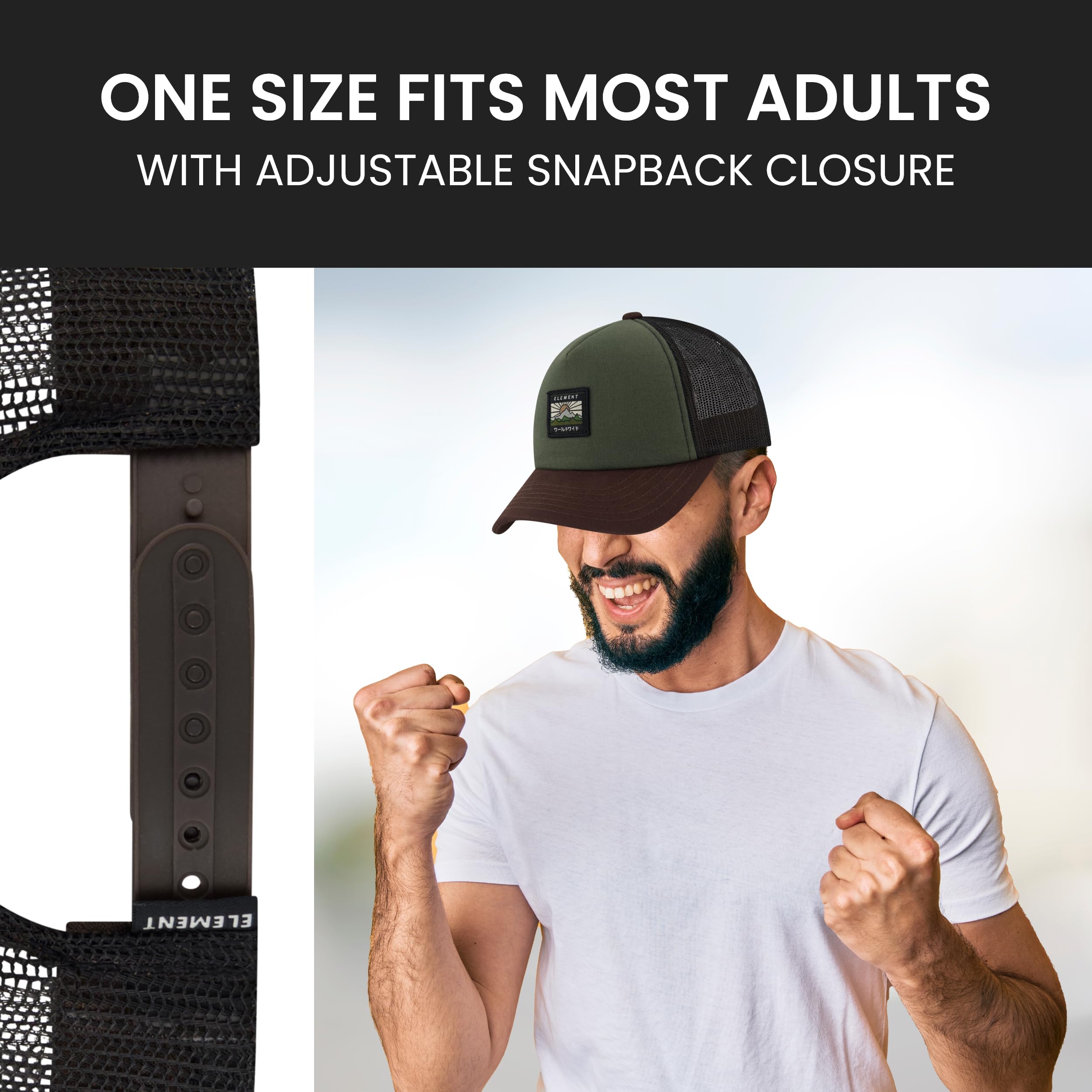 Element Element Trucker Hat, Adult Baseball Cap with Curved Brim - Gorra de béisbol Unisex Adulto