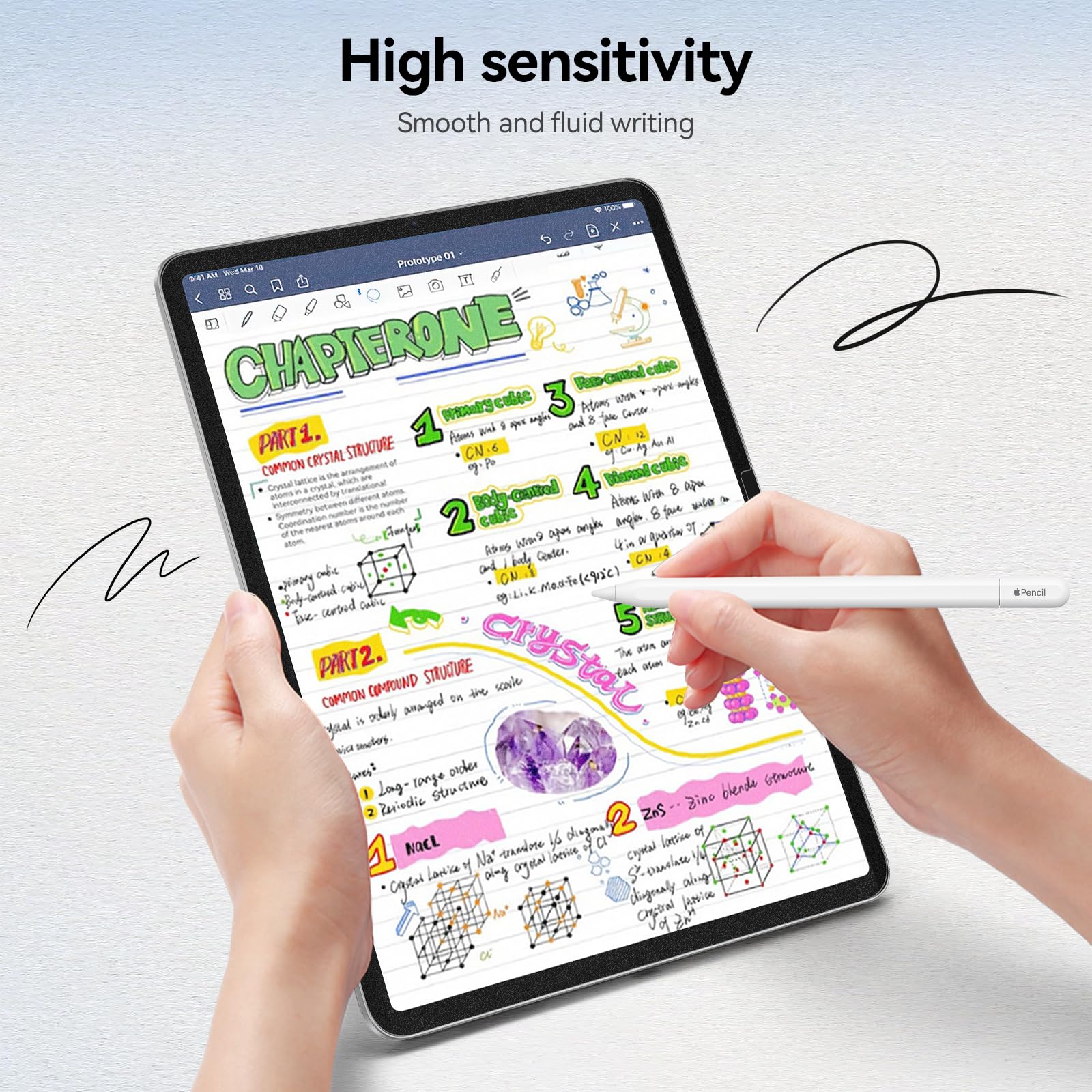Pellicola magnetica effetto carta per iPad Air 13 M4/M3/M2 (2026-2024), pellicola protettiva opaca in PET antiriflesso/anti-impronte, scrive e disegna perfettamente
