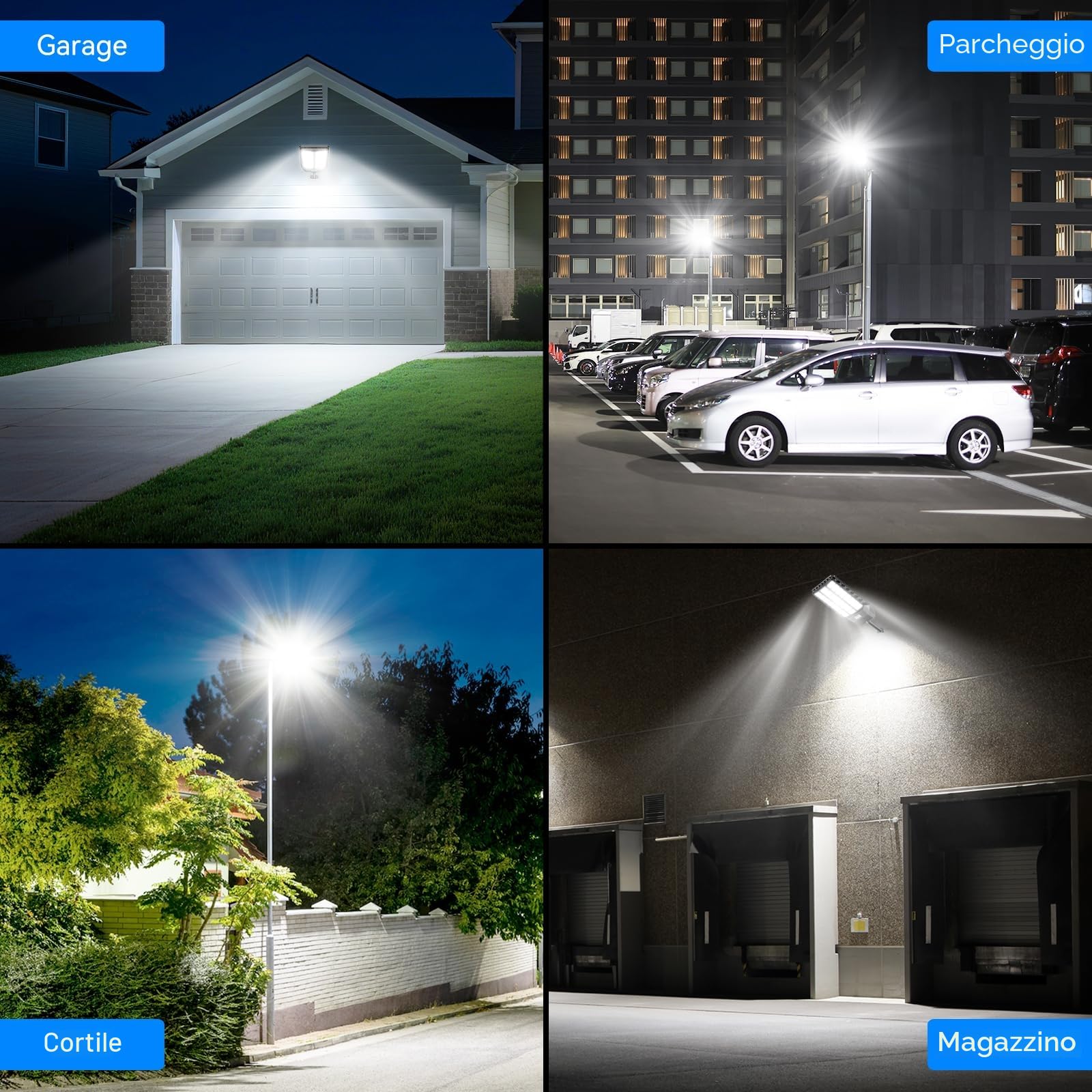 Adewalk 2000W Lampione Solare Led Esterno con Telecomando, IP66 Impermeabile Lampada Stradale Solare con Sensore di Movimento, 6500K Super Bright Lampioni da Giardino Esterno Solari per Garage Strada