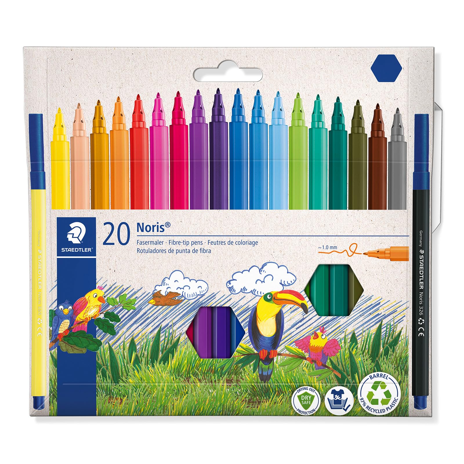 STAEDTLER 326 C20 - Rotulador de fibra (20 unidades), colores surtidos