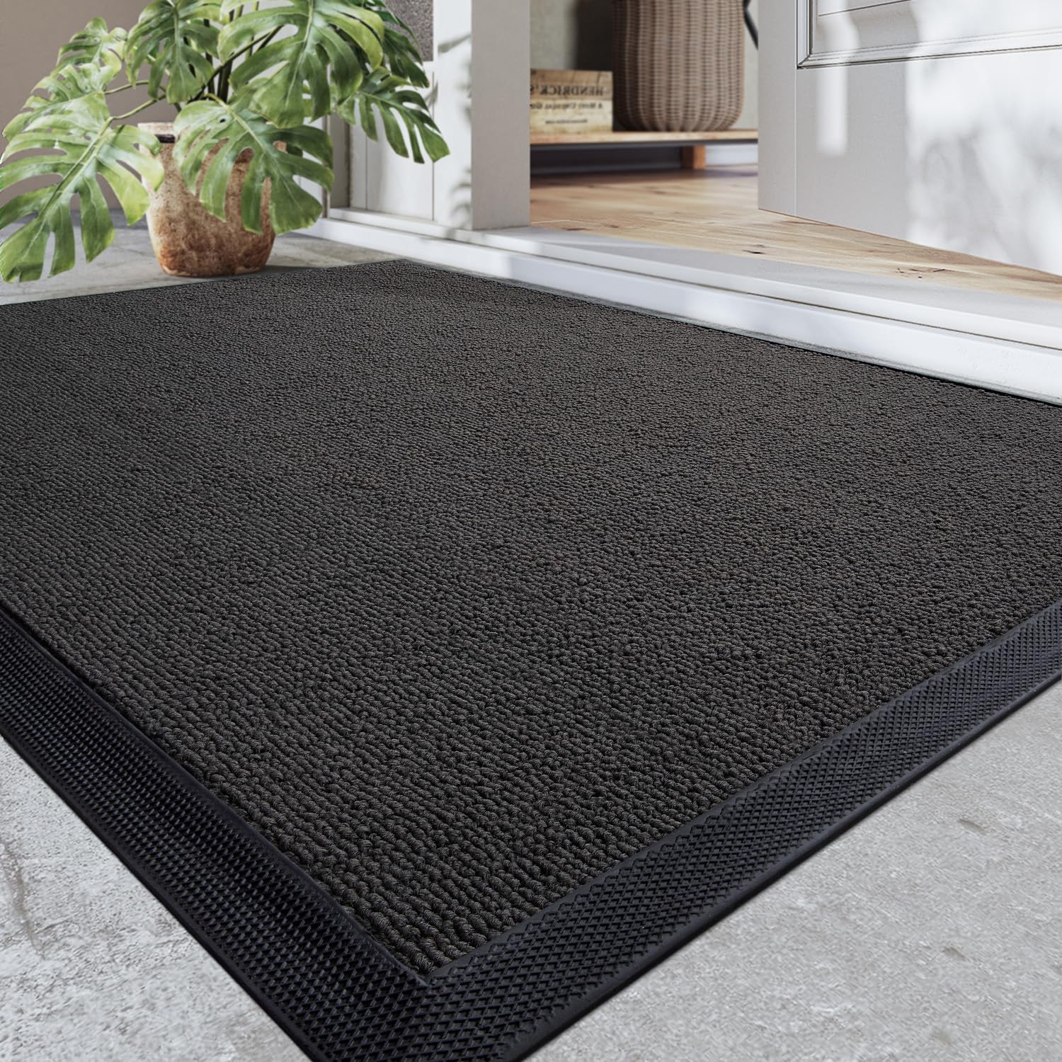DEXI Schmutzfangmatte, waschbar rutschfest Fußmatte für Innen und Außen, saugfähig, robust Fussmatte Türmatte für Eingang, Haustür, Balkon