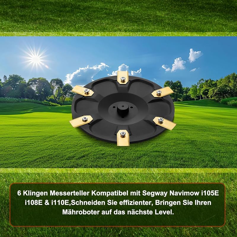 Set 6 cuțite FourShow compatibile cu robotul de tuns iarba Segway Navimow i105E, i108E, i110E, i205 AWD, i208 AWD disc de tăiere