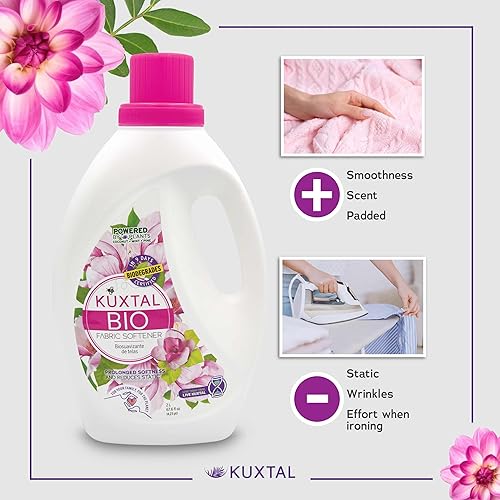 Miniatura 6 de KUXTAL Suavizante de telas, 1 unidad y detergente líquido para ropa, 2 piezas (202.8 onzas líquidas), biodegradable y ecológico, con enzimas y