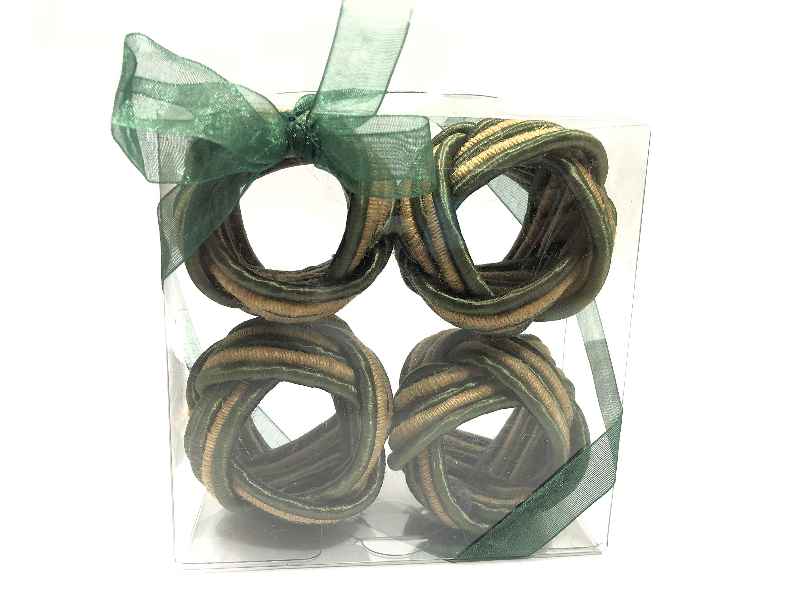 INSTOOK Cotton Napkin Ring Holder for Dinning Table 4 Piece Thread Rings for Table Decoration Weddings Dinners Parties Everyday Use 4