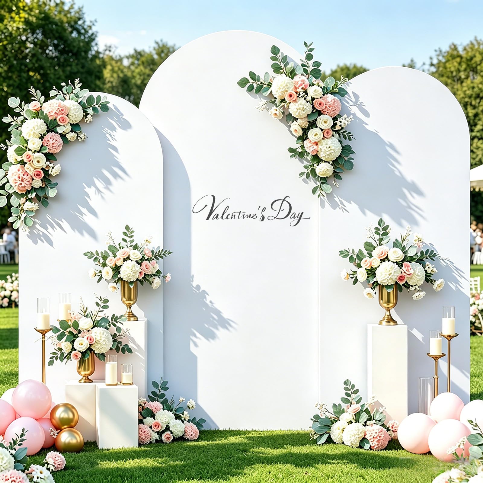 Lot de 3 toiles de fond rondes double face en élasthanne, 1,8 m, 2 m, 2,2 m, pour mariages, fêtes d'anniversaire, baptêmes, banquets