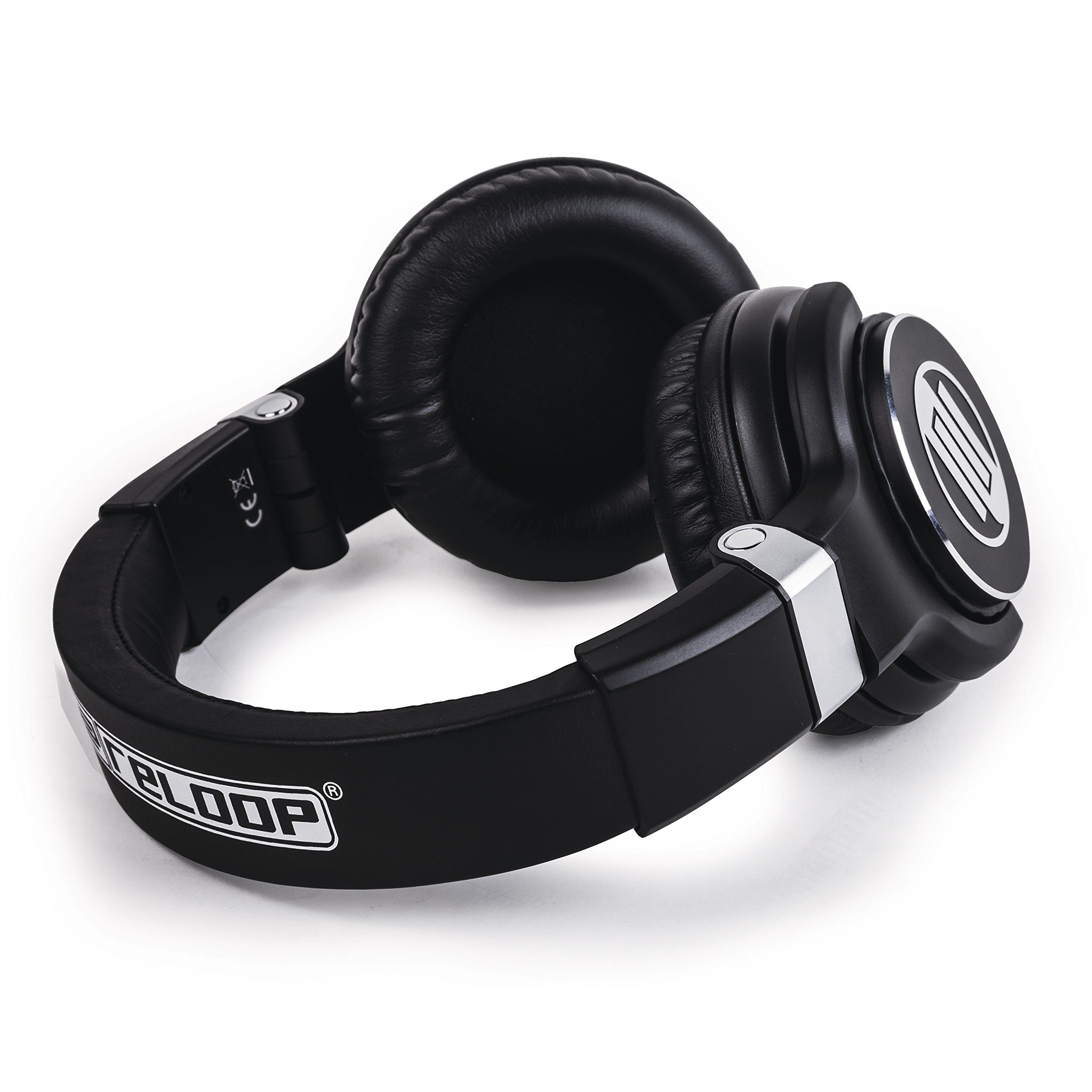 Reloop RHP-15 - geschlossene DJ-Kopfhörer, optimierte Klangwiedergabe, drehbare Ohrmuscheln, alle Anschlüsse vergoldet, inkl. 6,3-mm-Adapter, schwarz