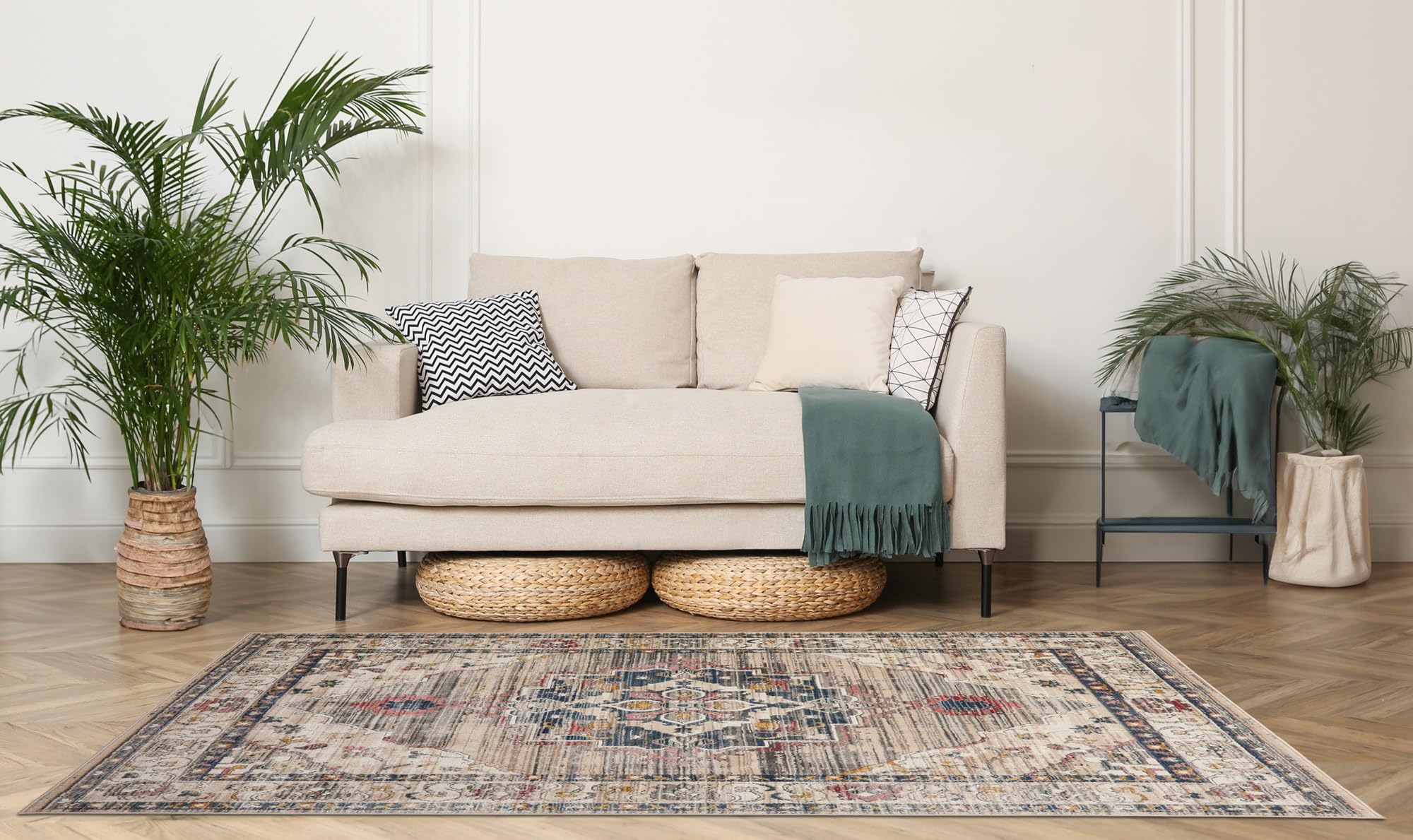 Lord of Rugs Nova Traditional Rug for Living Room Bedroom Classic Carpet Quality Soft Vintage Floral Medallion Patterns Area Rug Leona Grey Medium 120x170 cm (4'x5'6") โ image 1