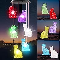 Vista 13 de Campanillas de viento solares de colibrí, luces solares que cambian de color, luces solares LED impermeables para exteriores, luces solares