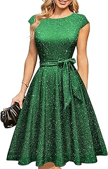 DRESSTELLSWomen's Cocktail Dresses, Formal Wedding Guest Modest Church Vintage Holiday Party Evening Dress