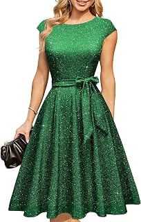 DRESSTELLS Women's Cocktail Dresses, Formal Wedding Guest Modest Church Vintage Holiday Party Evening Dress