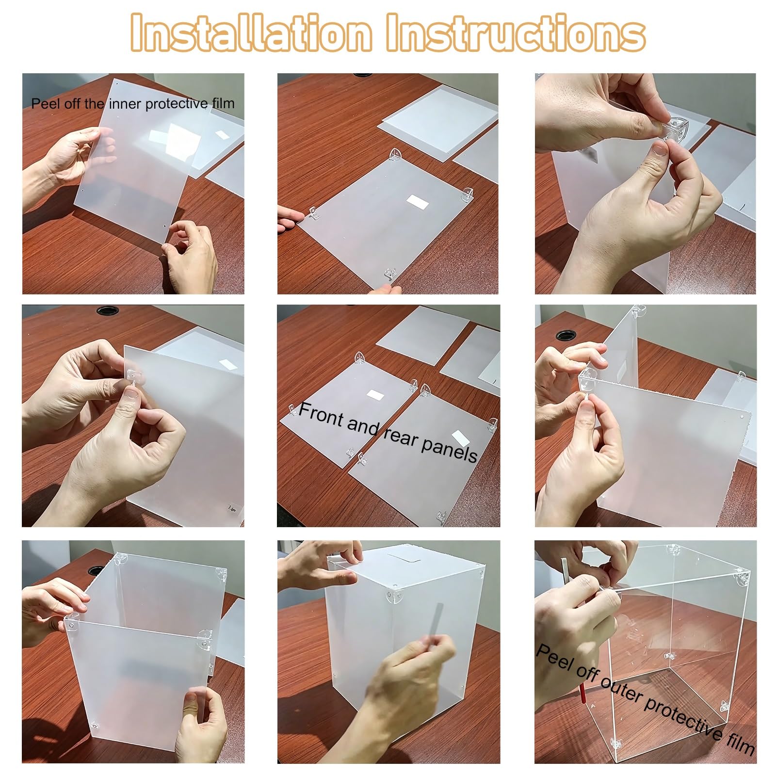 Teca Plexiglass Teca Espositiva in Acrilico Trasparente di Grandi Dimensioni (Disponibile nei Formati 20x20x20, 40x40x40, 60x60x60 Cm) – Ideale per Gallerie(8x8x16/20x20x40cm)